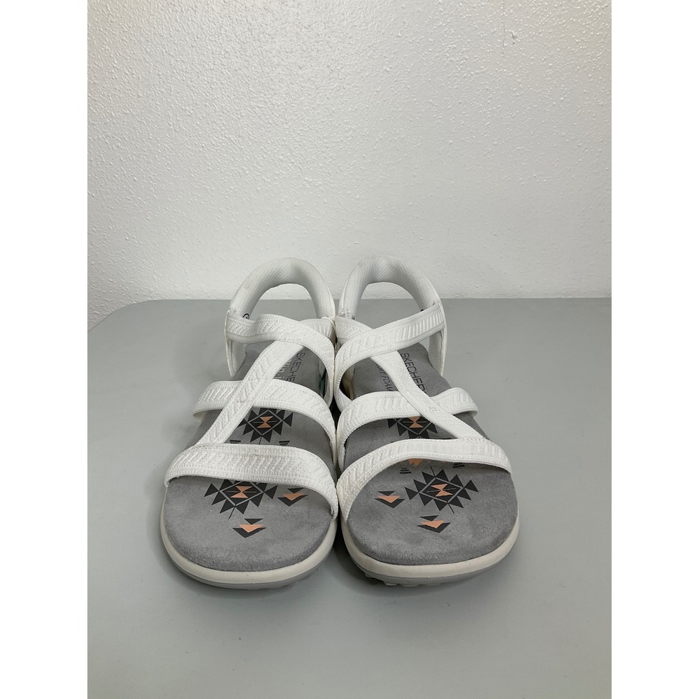 Skechers Slip-ins Reggae Cup My Bestie White Strappy Sandals Womens 10 163544 - Picture 2 of 9